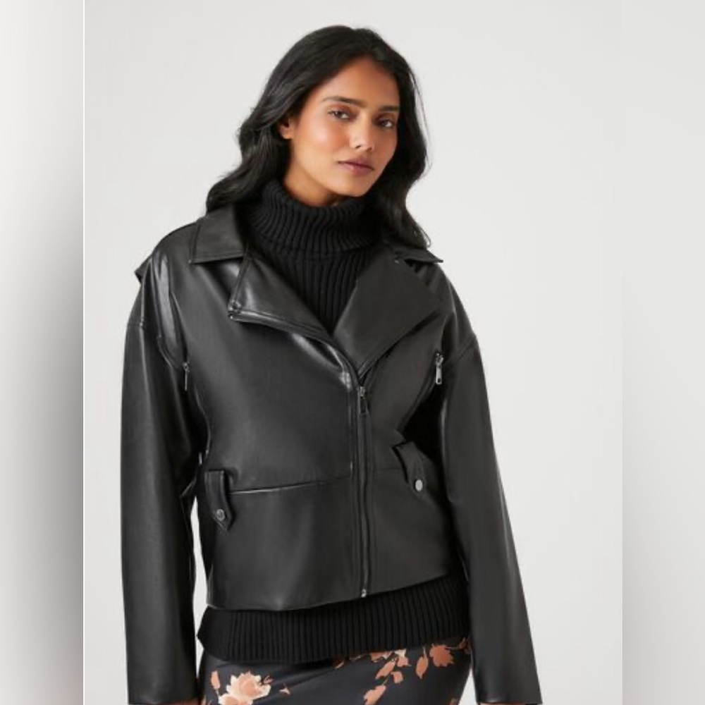 Faux Leather Moto Jacket